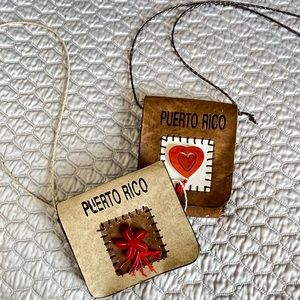 Hand-made small leather purses from Puerto Rico. Never used and super cute.